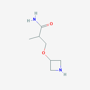 molecular formula C7H14N2O2 B13073393 3-(Azetidin-3-yloxy)-2-methylpropanamide 