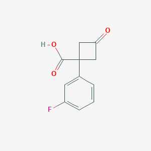 molecular formula C11H9FO3 B13073394 1-(3-Fluorophenyl)-3-oxocyclobutane-1-carboxylic acid 