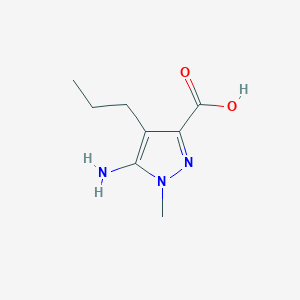 molecular formula C8H13N3O2 B13073397 5-Amino-1-methyl-4-propyl-1H-pyrazole-3-carboxylic acid 