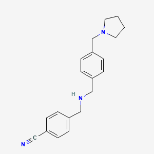 molecular formula C20H23N3 B13073402 4-[({[4-(Pyrrolidin-1-ylmethyl)phenyl]methyl}amino)methyl]benzonitrile 