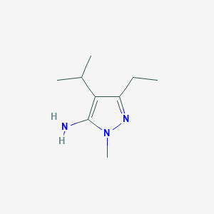 molecular formula C9H17N3 B13073413 3-Ethyl-1-methyl-4-(propan-2-YL)-1H-pyrazol-5-amine 