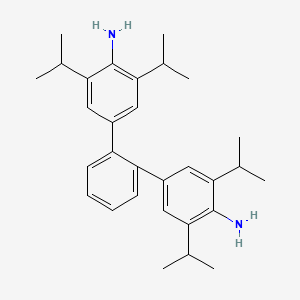 molecular formula C30H40N2 B13073428 4-[2-[4-amino-3,5-di(propan-2-yl)phenyl]phenyl]-2,6-di(propan-2-yl)aniline 