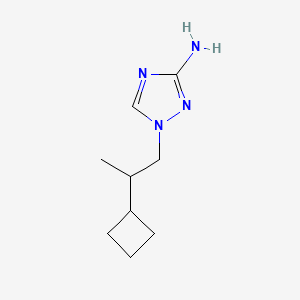 molecular formula C9H16N4 B13073454 1-(2-Cyclobutylpropyl)-1H-1,2,4-triazol-3-amine 