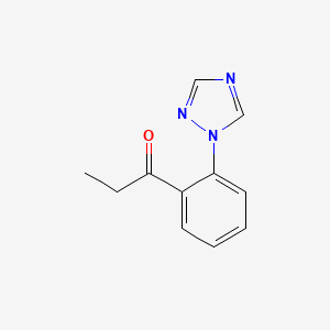 molecular formula C11H11N3O B13073469 1-[2-(1H-1,2,4-Triazol-1-YL)phenyl]propan-1-one 