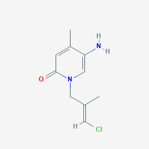 molecular formula C10H13ClN2O B13073492 5-Amino-1-(3-chloro-2-methylprop-2-en-1-yl)-4-methyl-1,2-dihydropyridin-2-one 