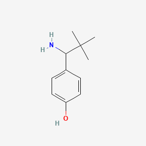 molecular formula C11H17NO B13073512 4-(1-Amino-2,2-dimethylpropyl)phenol 