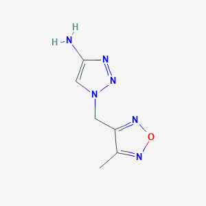 molecular formula C6H8N6O B13073522 1-[(4-methyl-1,2,5-oxadiazol-3-yl)methyl]-1H-1,2,3-triazol-4-amine 