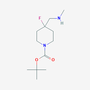 molecular formula C12H23FN2O2 B13073549 tert-Butyl 4-fluoro-4-[(methylamino)methyl]piperidine-1-carboxylate 