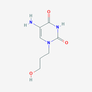 molecular formula C7H11N3O3 B13073586 5-Amino-1-(3-hydroxypropyl)-1,2,3,4-tetrahydropyrimidine-2,4-dione 