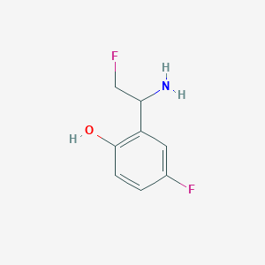 molecular formula C8H9F2NO B13073596 2-(1-Amino-2-fluoroethyl)-4-fluorophenol 