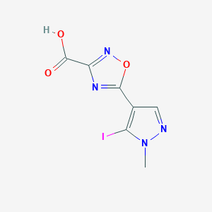 molecular formula C7H5IN4O3 B13073617 5-(5-Iodo-1-methyl-1H-pyrazol-4-yl)-1,2,4-oxadiazole-3-carboxylic acid 