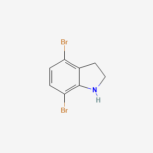 molecular formula C8H7Br2N B13073633 4,7-dibromo-2,3-dihydro-1H-indole 