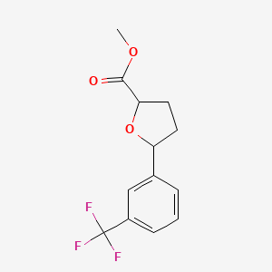 molecular formula C13H13F3O3 B13073639 Methyl 5-[3-(trifluoromethyl)phenyl]oxolane-2-carboxylate 