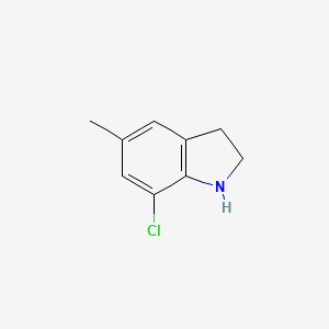 molecular formula C9H10ClN B13073640 7-chloro-5-methyl-2,3-dihydro-1H-indole 