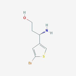 molecular formula C7H10BrNOS B13073660 (3S)-3-Amino-3-(5-bromo(3-thienyl))propan-1-OL 