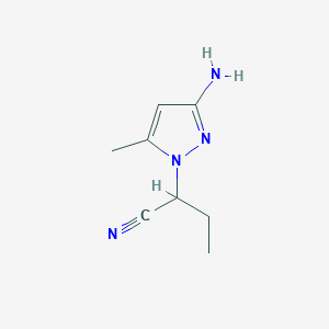 molecular formula C8H12N4 B13073706 2-(3-Amino-5-methyl-1H-pyrazol-1-yl)butanenitrile 