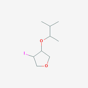 molecular formula C9H17IO2 B13073711 3-Iodo-4-[(3-methylbutan-2-yl)oxy]oxolane 