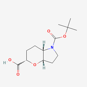 molecular formula C13H21NO5 B13073750 Racemic-(3aR,5R,7aR)-1-(tert-butoxycarbonyl)octahydropyrano[3,2-b]pyrrole-5-carboxylic acid 