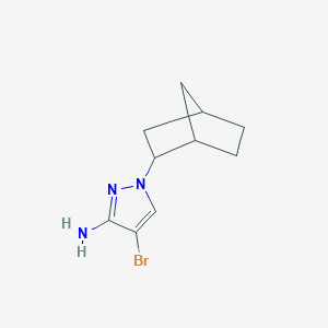 molecular formula C10H14BrN3 B13073768 1-{bicyclo[2.2.1]heptan-2-yl}-4-bromo-1H-pyrazol-3-amine 