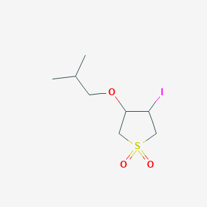 molecular formula C8H15IO3S B13073793 3-Iodo-4-(2-methylpropoxy)-1lambda6-thiolane-1,1-dione 