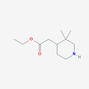 molecular formula C11H21NO2 B13073801 Ethyl 2-(3,3-dimethylpiperidin-4-yl)acetate 