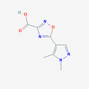 molecular formula C8H8N4O3 B13073808 5-(1,5-dimethyl-1H-pyrazol-4-yl)-1,2,4-oxadiazole-3-carboxylic acid 