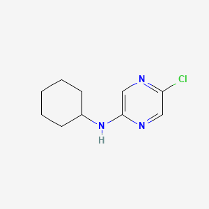 molecular formula C10H14ClN3 B13073810 5-Chloro-N-cyclohexylpyrazin-2-amine 