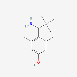 molecular formula C13H21NO B13073845 4-(1-Amino-2,2-dimethylpropyl)-3,5-dimethylphenol 