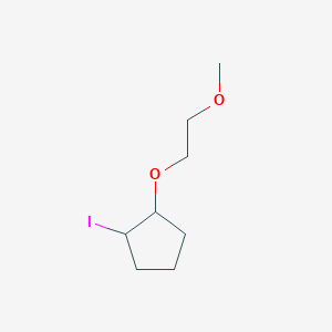 molecular formula C8H15IO2 B13073848 1-Iodo-2-(2-methoxyethoxy)cyclopentane 