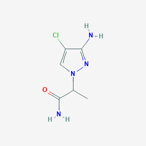 molecular formula C6H9ClN4O B13073851 2-(3-Amino-4-chloro-1H-pyrazol-1-YL)propanamide 