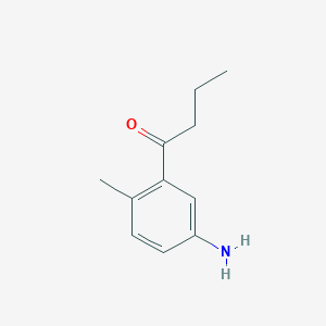 molecular formula C11H15NO B13073858 1-(5-Amino-2-methylphenyl)butan-1-one 