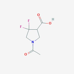 molecular formula C7H9F2NO3 B13073865 1-Acetyl-4,4-difluoropyrrolidine-3-carboxylic acid 