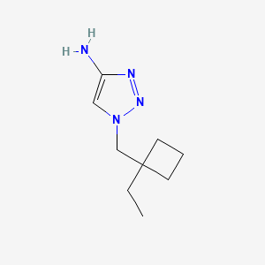 molecular formula C9H16N4 B13073891 1-[(1-Ethylcyclobutyl)methyl]-1H-1,2,3-triazol-4-amine 