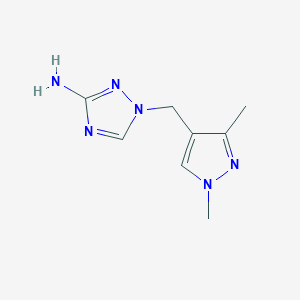 molecular formula C8H12N6 B13074004 1-[(1,3-Dimethyl-1H-pyrazol-4-yl)methyl]-1H-1,2,4-triazol-3-amine 