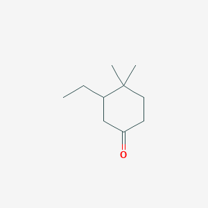 molecular formula C10H18O B13074023 3-Ethyl-4,4-dimethylcyclohexan-1-one 