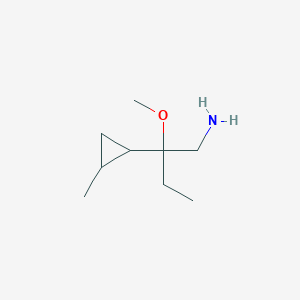 molecular formula C9H19NO B13074062 2-Methoxy-2-(2-methylcyclopropyl)butan-1-amine 