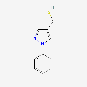 molecular formula C10H10N2S B13074067 (1-Phenyl-1H-pyrazol-4-YL)methanethiol 