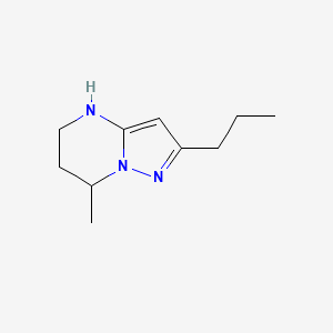 molecular formula C10H17N3 B13074106 7-Methyl-2-propyl-4H,5H,6H,7H-pyrazolo[1,5-a]pyrimidine 