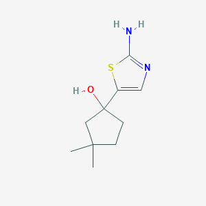 molecular formula C10H16N2OS B13074129 1-(2-Amino-1,3-thiazol-5-yl)-3,3-dimethylcyclopentan-1-ol 