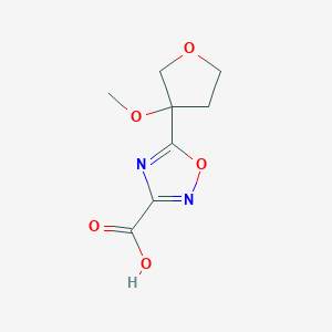 molecular formula C8H10N2O5 B13074149 5-(3-Methoxyoxolan-3-yl)-1,2,4-oxadiazole-3-carboxylic acid 