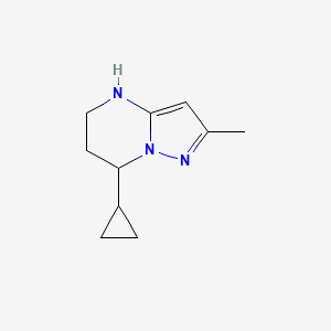 molecular formula C10H15N3 B13074176 7-Cyclopropyl-2-methyl-4H,5H,6H,7H-pyrazolo[1,5-a]pyrimidine 