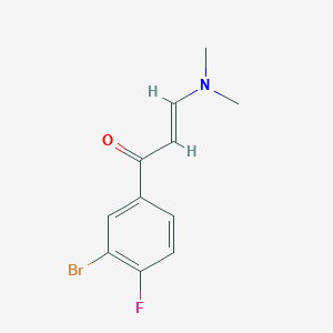 molecular formula C11H11BrFNO B13074181 1-(3-Bromo-4-fluorophenyl)-3-(dimethylamino)prop-2-en-1-one 