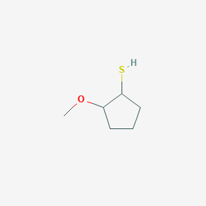 molecular formula C6H12OS B13074197 2-Methoxycyclopentane-1-thiol 