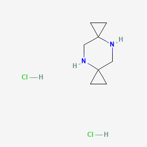 molecular formula C8H16Cl2N2 B13074205 4,9-Diazadispiro[2.2.2.2]decane 2hcl 