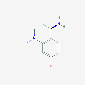 molecular formula C10H15FN2 B13074207 2-[(1R)-1-aminoethyl]-5-fluoro-N,N-dimethylaniline 