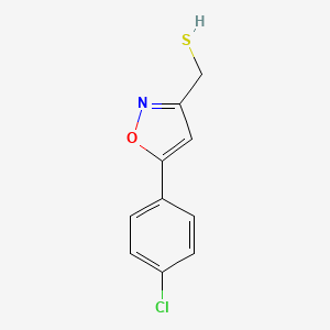 molecular formula C10H8ClNOS B13074216 [5-(4-Chlorophenyl)-1,2-oxazol-3-YL]methanethiol 