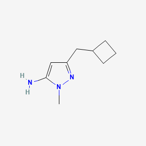 molecular formula C9H15N3 B13074242 3-(Cyclobutylmethyl)-1-methyl-1H-pyrazol-5-amine 