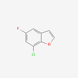 molecular formula C8H4ClFO B13074247 7-Chloro-5-fluoro-1-benzofuran 