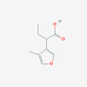 molecular formula C9H12O3 B13074250 2-(4-Methylfuran-3-yl)butanoic acid 