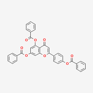 molecular formula C36H22O8 B13074260 2-(4-(Benzoyloxy)phenyl)-4-oxo-4h-chromene-5,7-diyl dibenzoate 